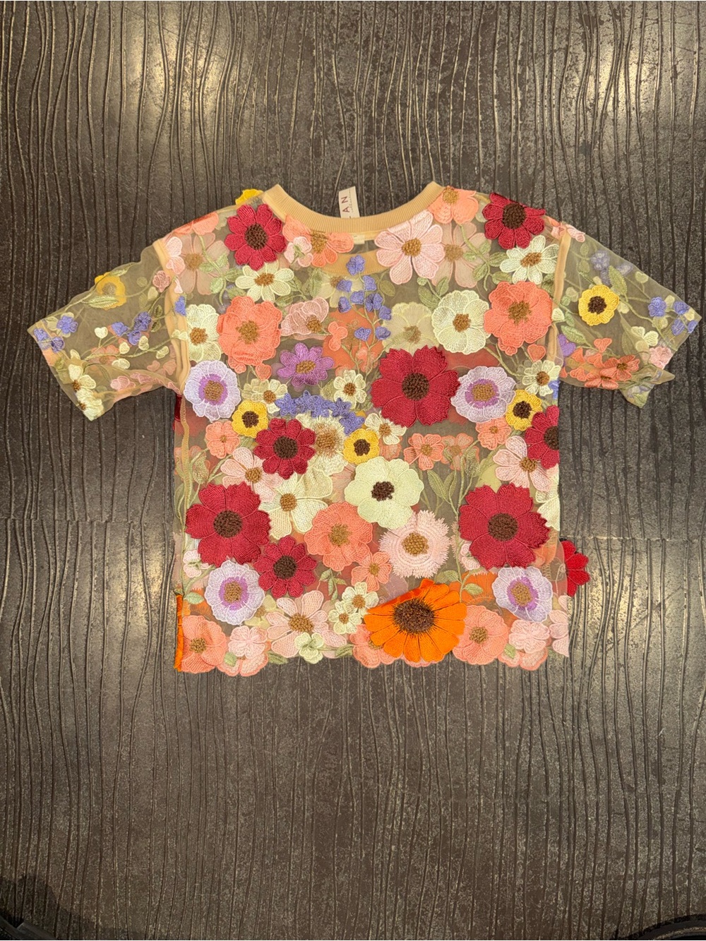 Dolan Left Coast Flower Appliqué Sheer T-Shirt
Size XX -Small - Picture 5 of 7